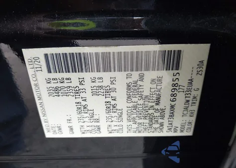 2021 Nissan Rogue Sv Fwd from USA, damaged, VIN 5N1AT3BAXMC689855